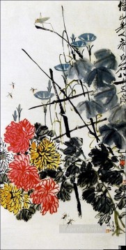 中国 Painting - 中国の伝統的なチーバイシの虫と花